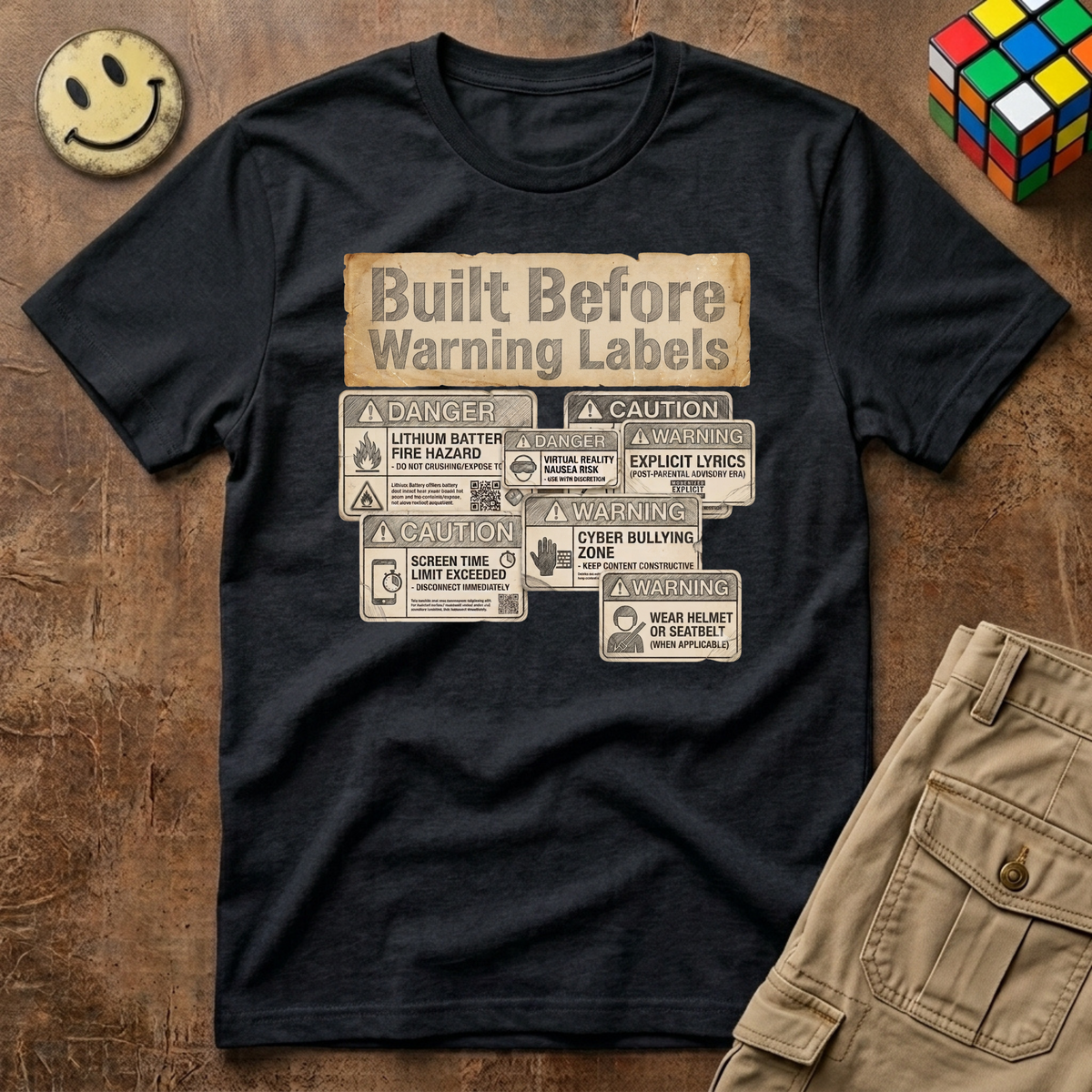 Built Before Warning Labels T-Shirt
