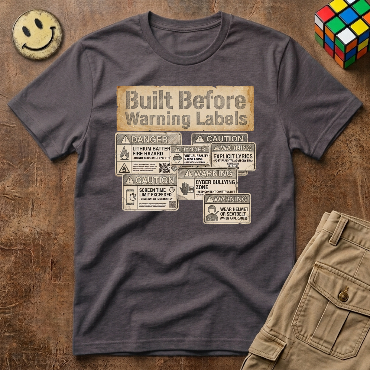 Built Before Warning Labels T-Shirt