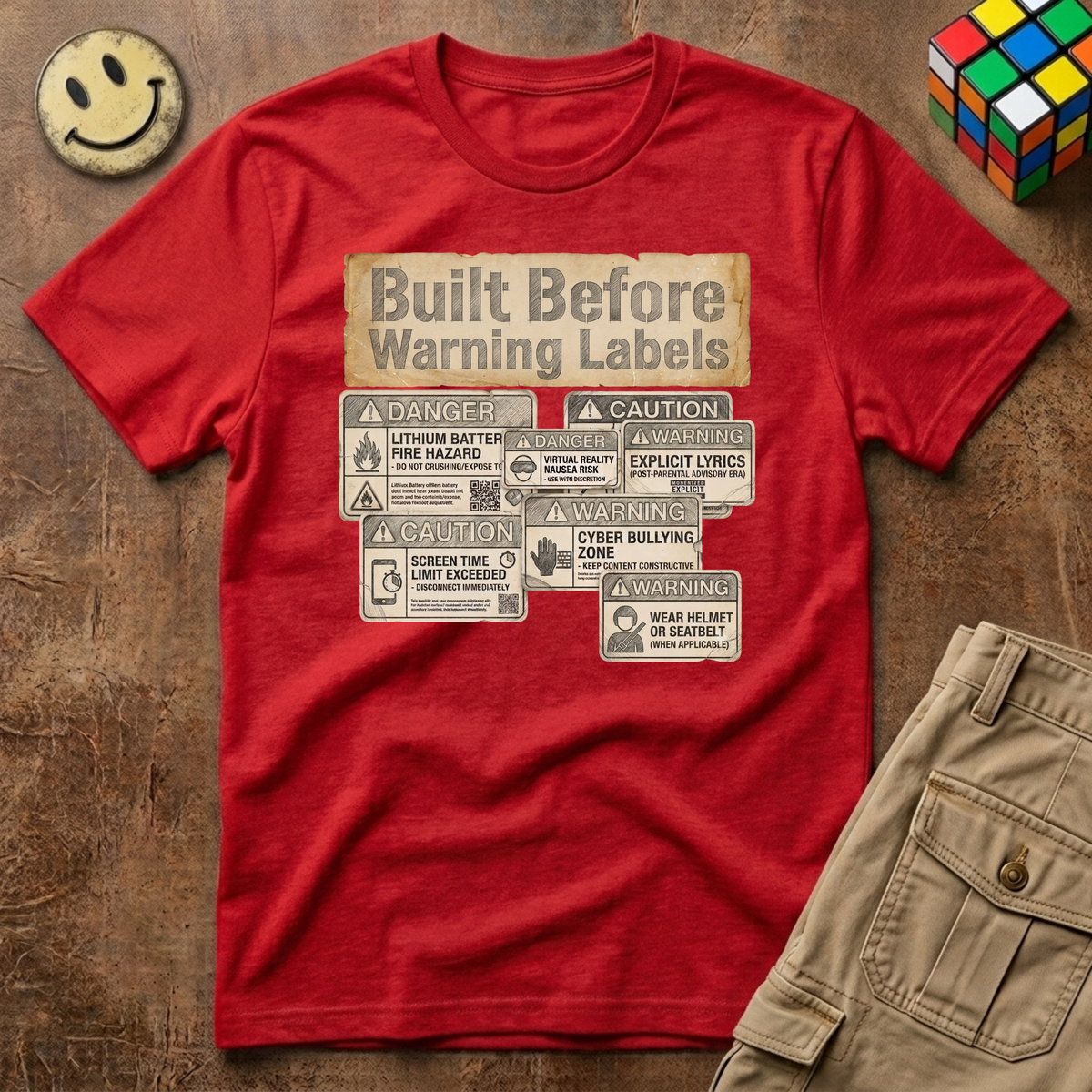 Built Before Warning Labels T-Shirt