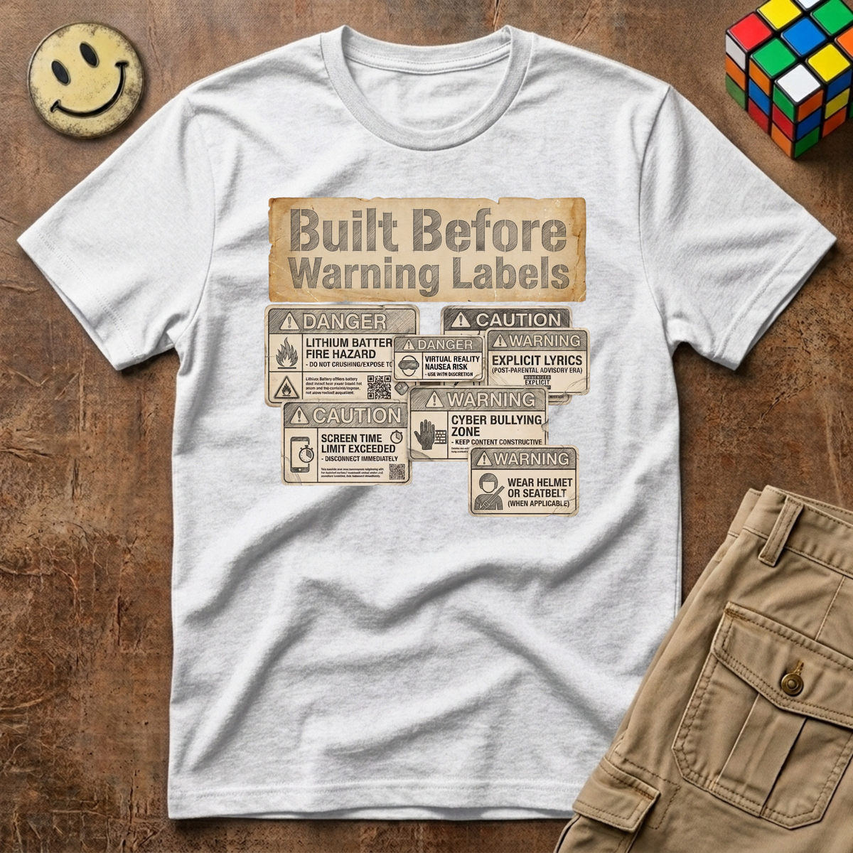 Built Before Warning Labels T-Shirt