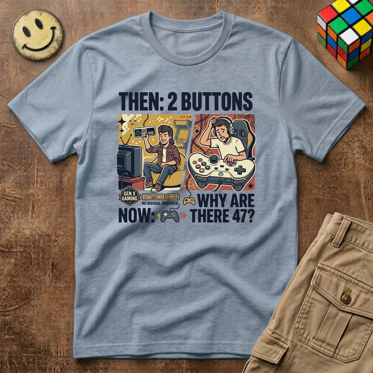 Gen X Gaming 2 Buttons T-Shirt
