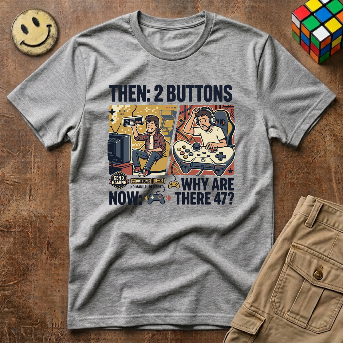 Gen X Gaming 2 Buttons T-Shirt