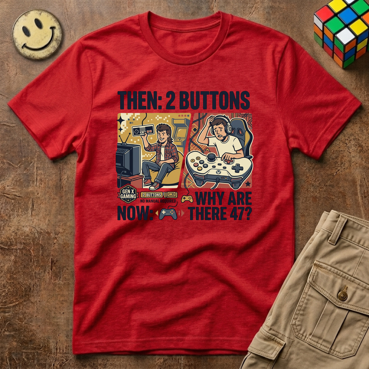 Gen X Gaming 2 Buttons T-Shirt