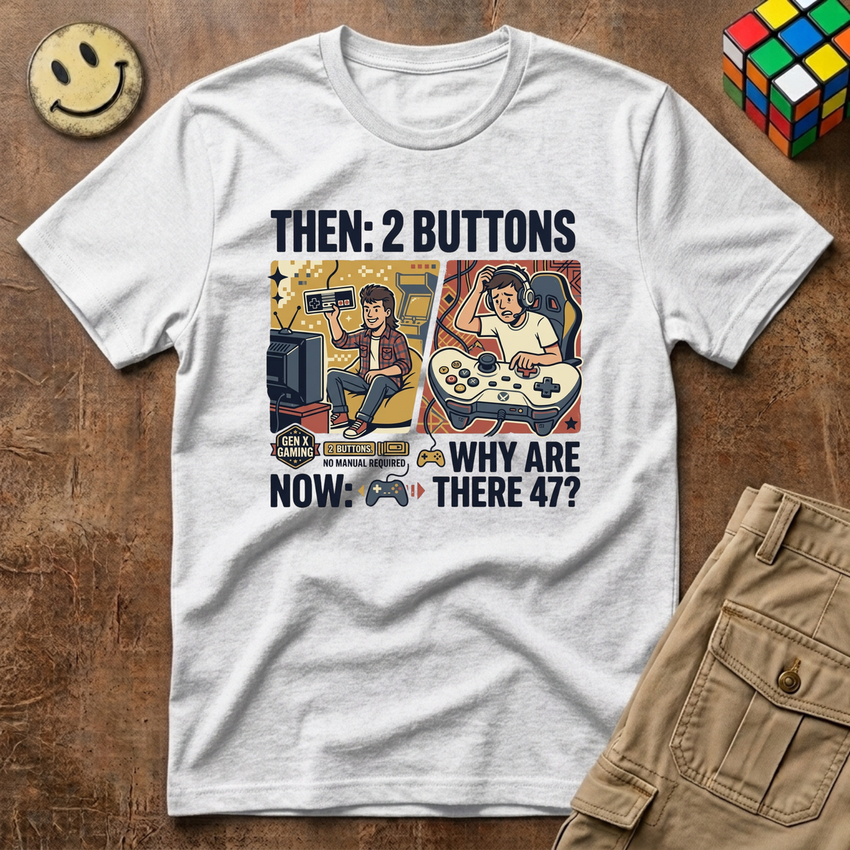 Gen X Gaming 2 Buttons T-Shirt